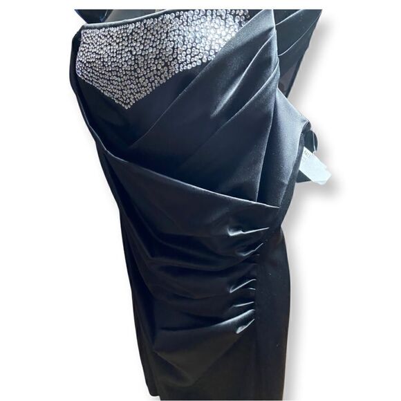 Maria Bonita Black Celebrity Dress Style Strap Shoulder Bodycon Pencil dress L - Picture 3 of 16